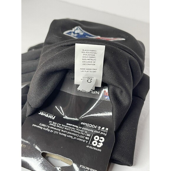 NFL Patriots Football Black Texting Gloves NEW Mens Small Women's Medium - Picture 4 of 5